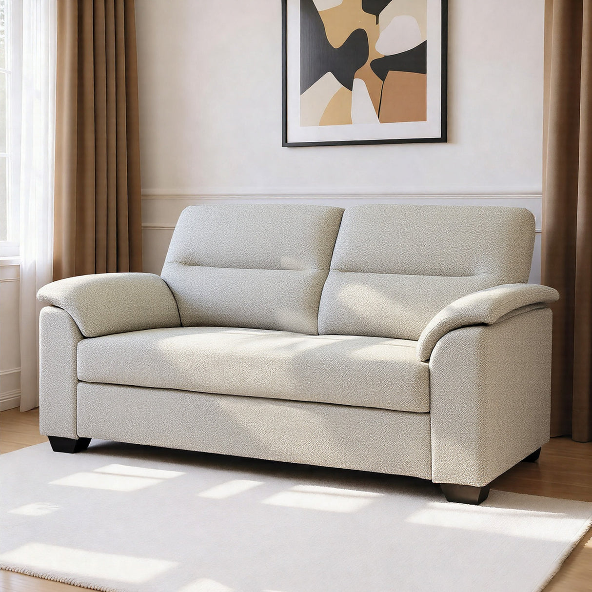 Tivoli - 2 Seater Pull-out Sofa Bed in Luxury Boucle Woven Fabric