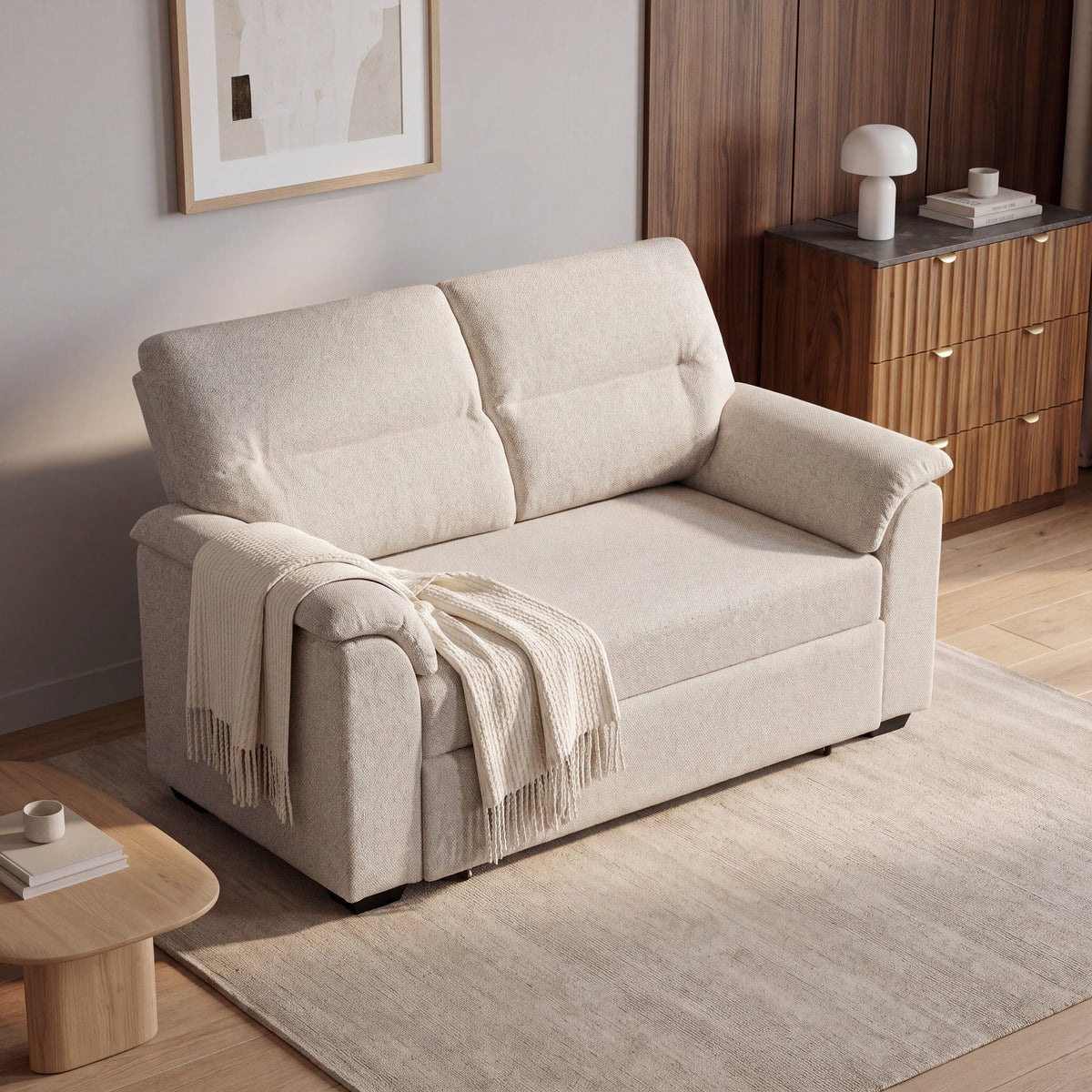Tivoli 2 Seater Pull Out Sofa Bed Sand