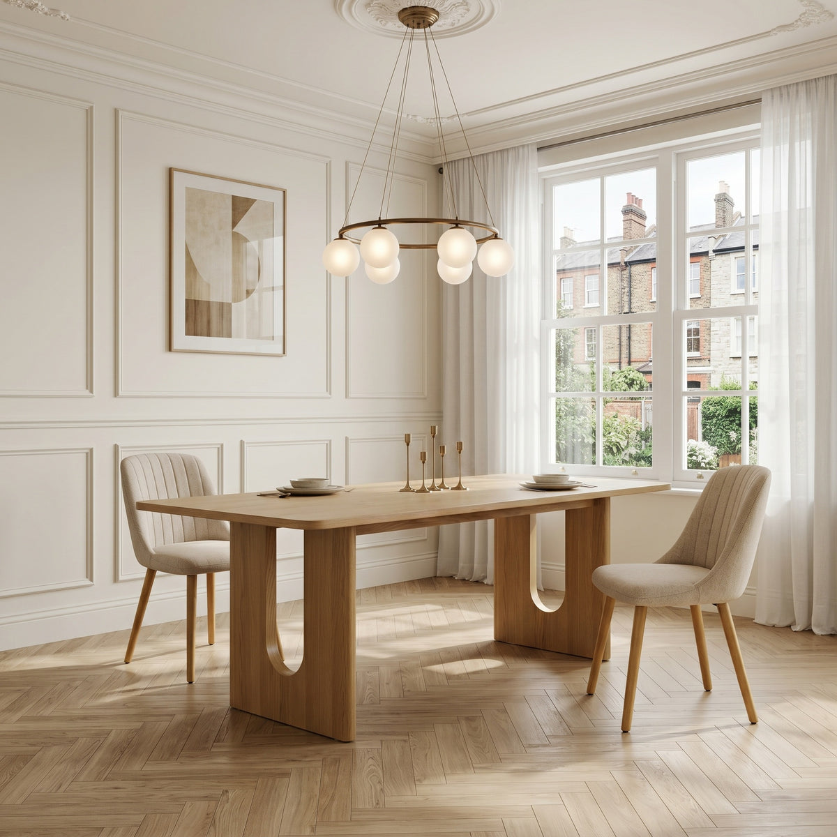 Umberto Washed Oak Dining Table - 6 Seater