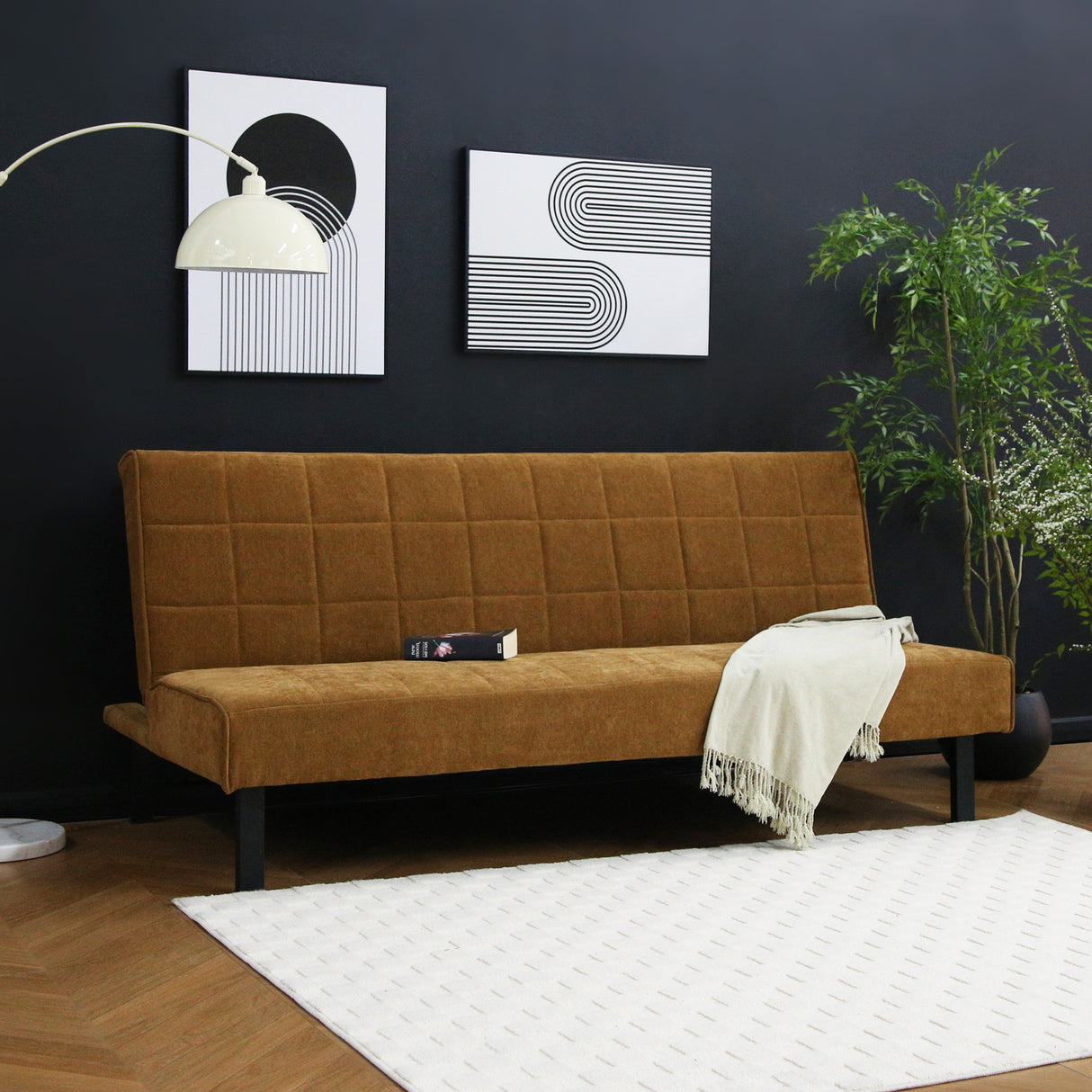 Vittoria – Click Clack Sofa Bed in Premium Textured Linen - 3-Seater