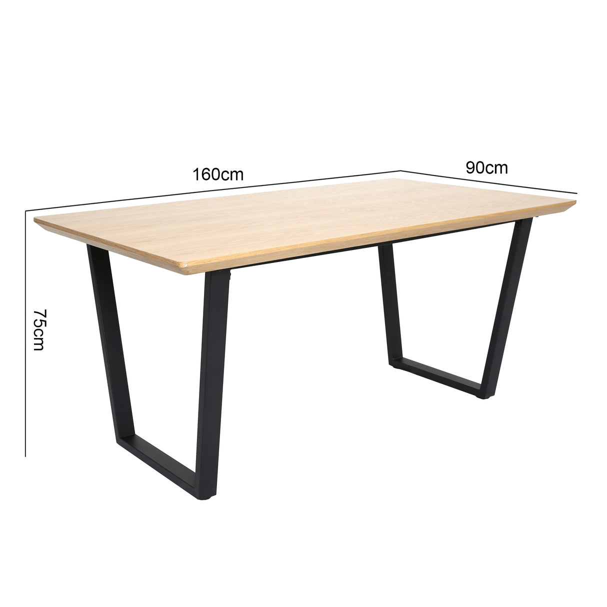 ATLAS - Modern Dining Table - 160x90cm - Oak Veneer