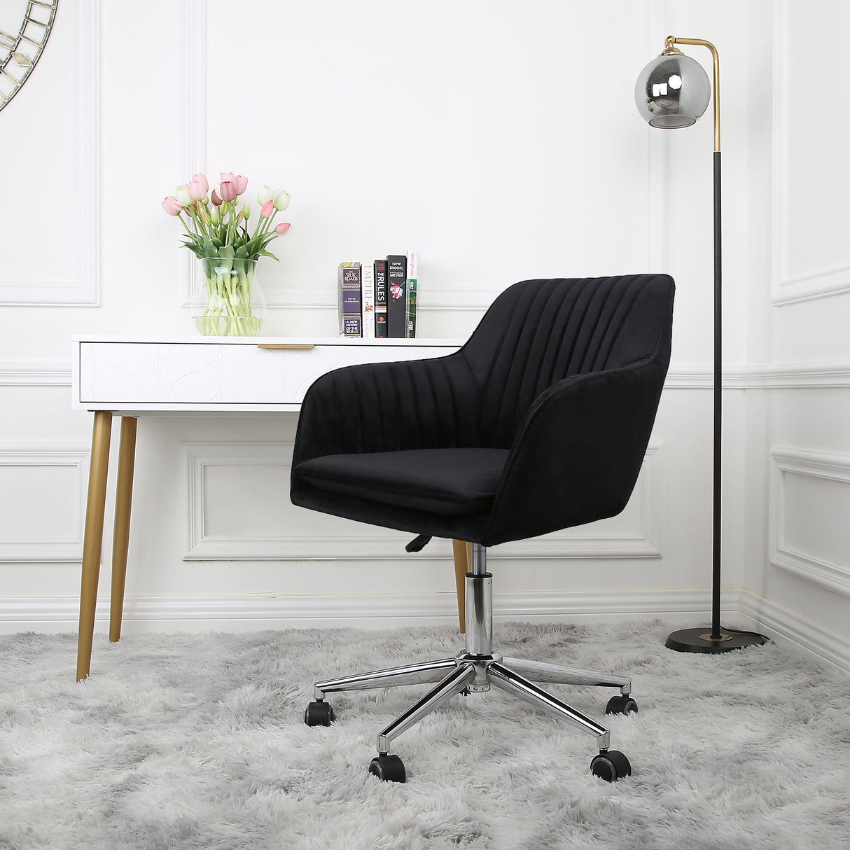 Briseis - Swivel Office Chair in Velvet