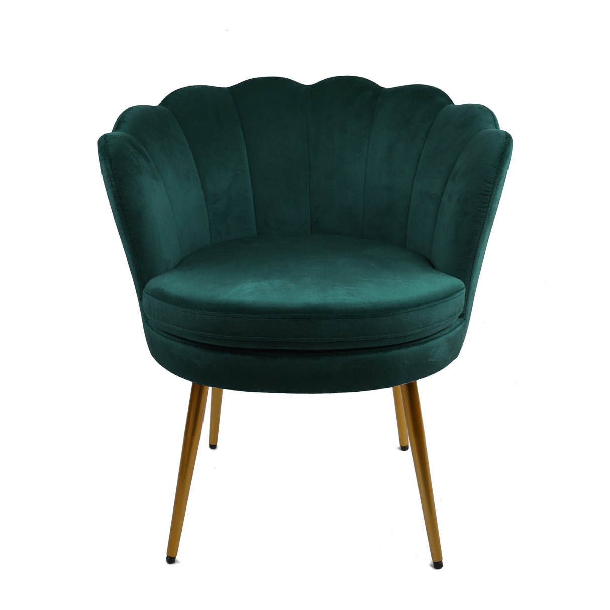 Flora – Velvet Accent Chair with Scalloped Backrest