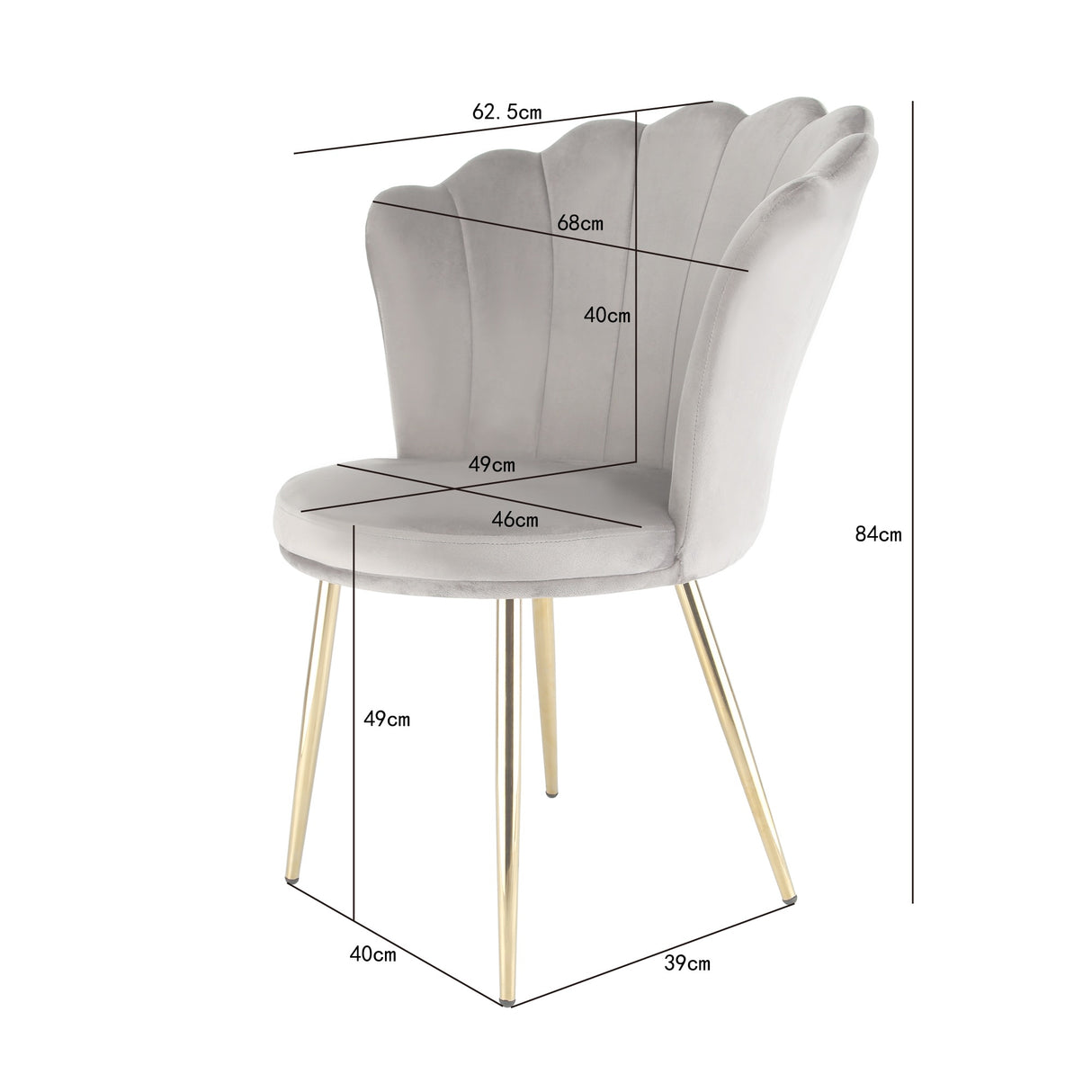 Mini Flora Velvet - Dining Chairs - Set of 2 - Floral-Designed Backrest