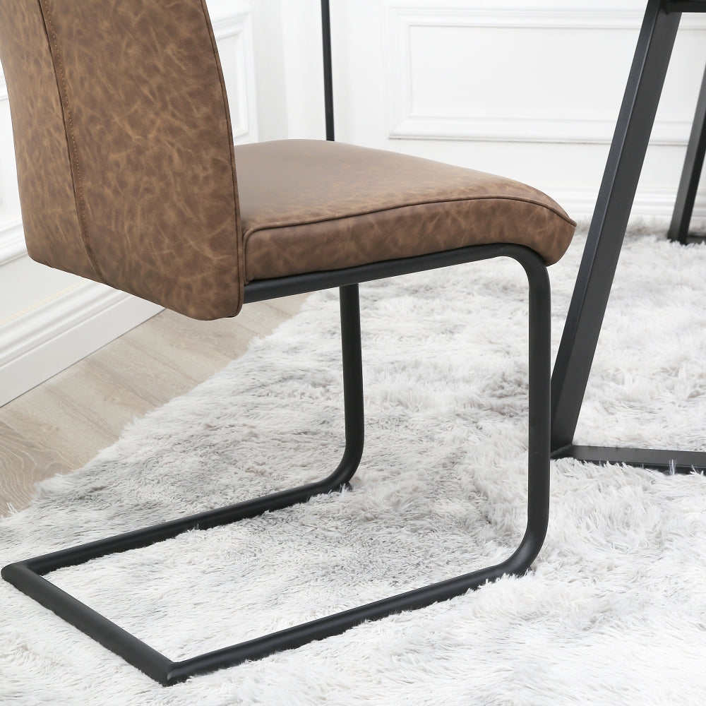 Nestor - Industrial Dining Chair - (Tan, Brown, Grey)