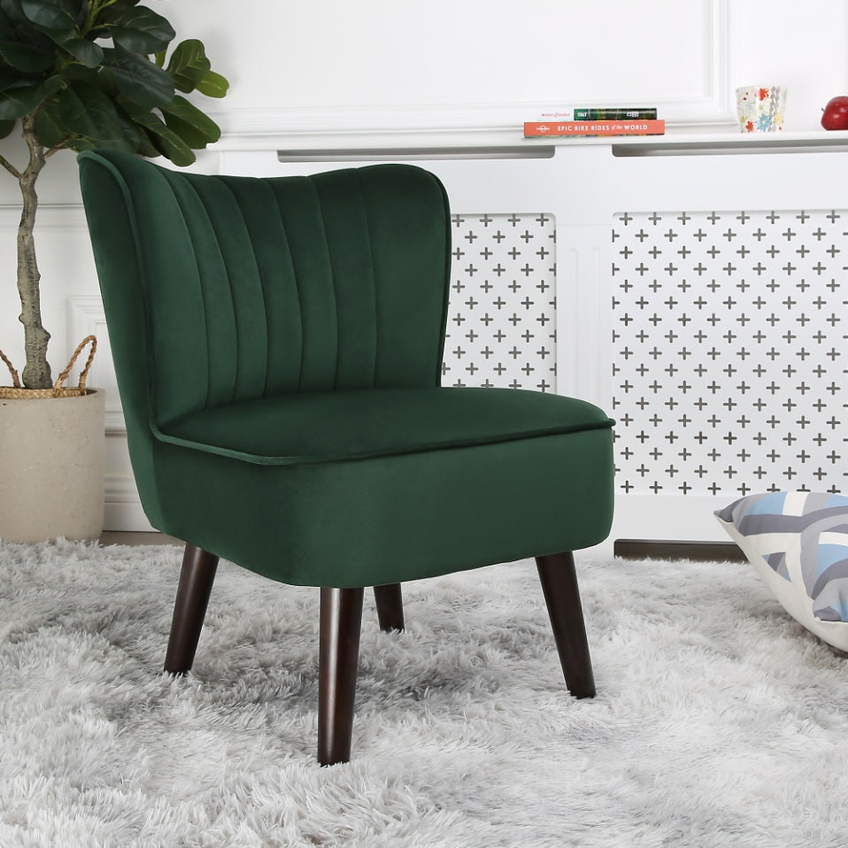 Shaun - Velvet Accent Chair - (Green, Grey, Teal, Pink)
