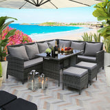 Thalia - Rattan Corner Sofa Set - 8 Seats