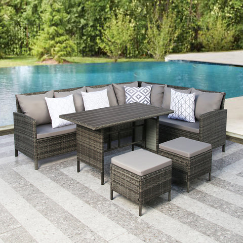 Thalia - Rattan Corner Sofa Set - 8 Seats