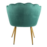 Flora - Velvet Accent Chair with Scalloped-back Design