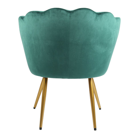 Flora - Velvet Accent Chair with Scalloped-back Design