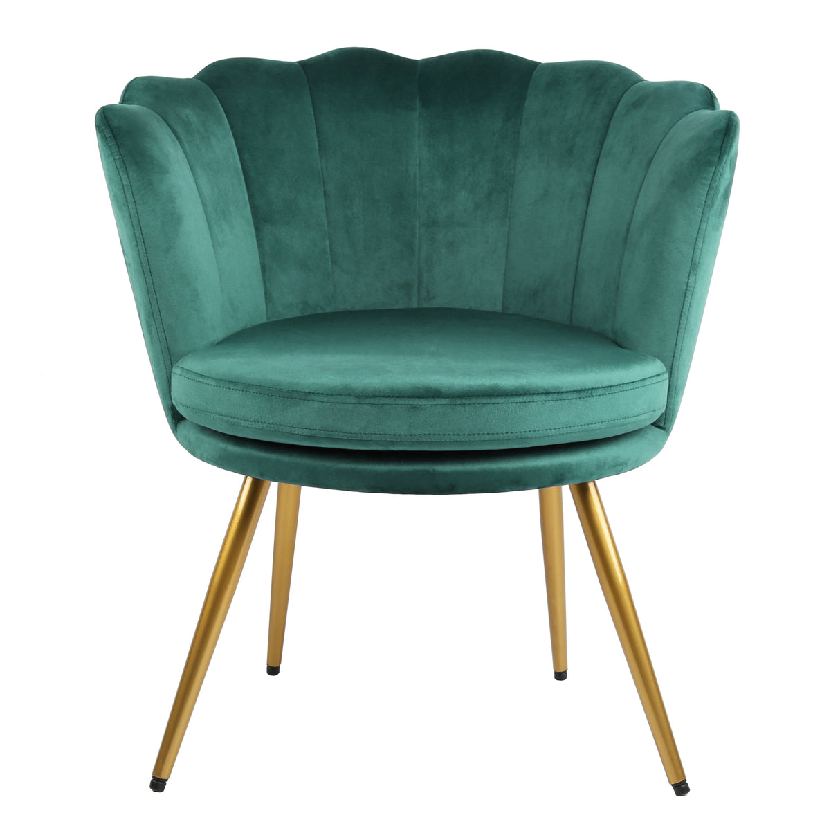 Flora - Velvet Accent Chair with Scalloped-back Design