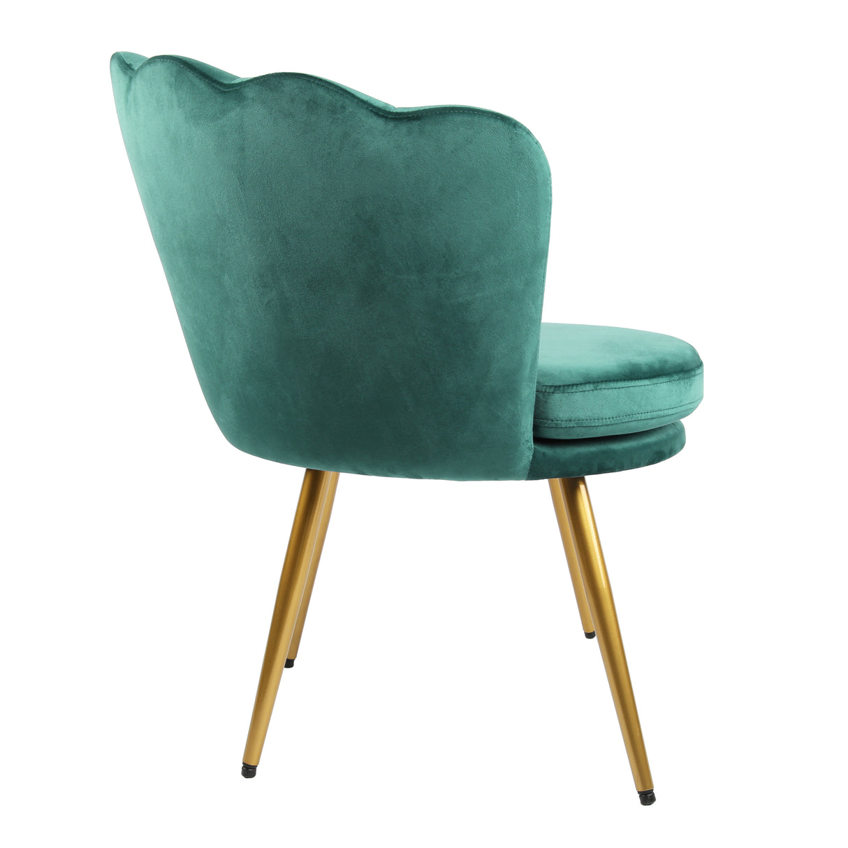 Flora - Velvet Accent Chair with Scalloped-back Design