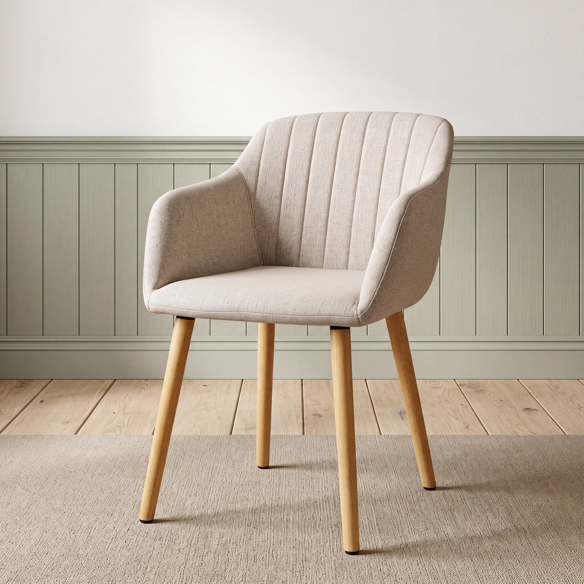 Luciano Premium Linen Upholstered Armchair Accent Chair