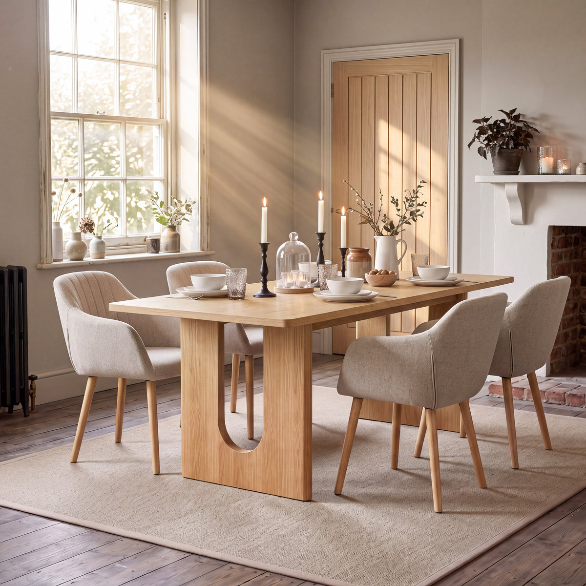 Luciano Premium Linen Upholstered Armchair Accent Chair