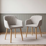 Luciano Dining Chairs Premium Textured Linen - Set of 2