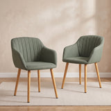 Luciano Dining Chairs Premium Textured Linen - Set of 2