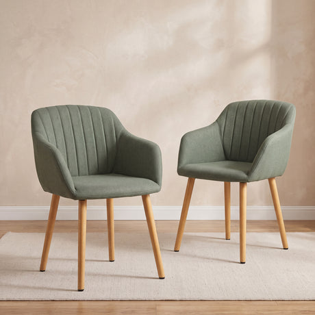 Luciano Dining Chairs Premium Textured Linen - Set of 2