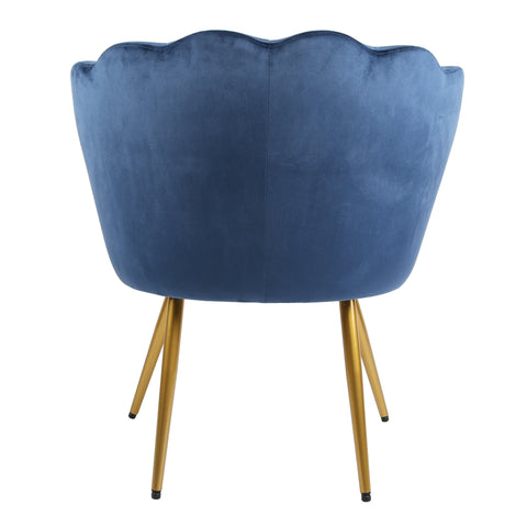 Flora - Velvet Accent Chair with Scalloped-back Design