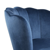 Flora - Velvet Accent Chair with Scalloped-back Design