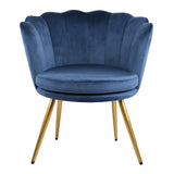 Flora - Velvet Accent Chair with Scalloped-back Design