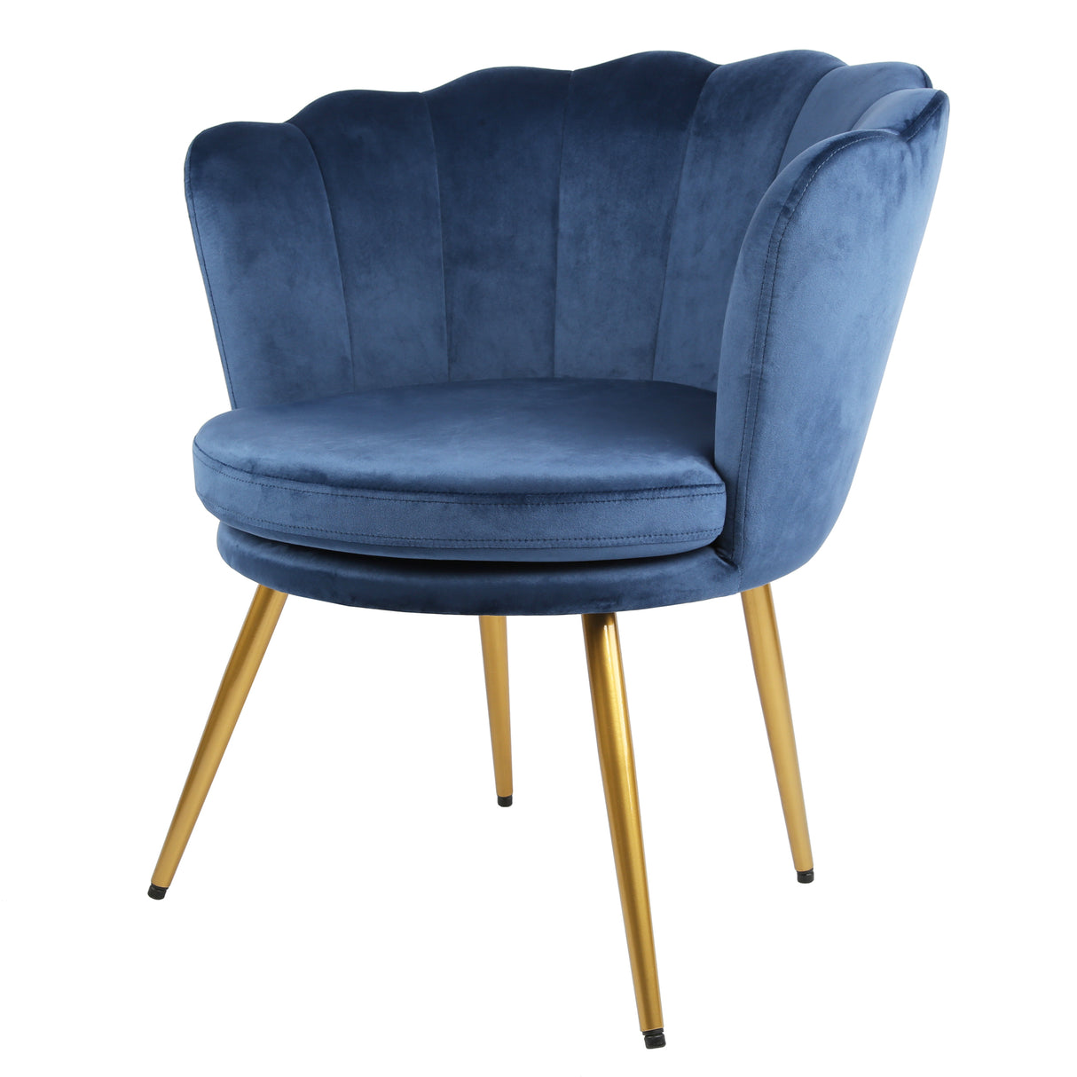 Flora - Velvet Accent Chair with Scalloped-back Design