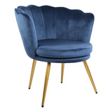 Flora - Velvet Accent Chair with Scalloped-back Design