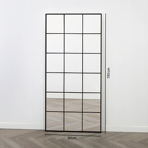 Aion - Full Length Window Mirror with Black Frame - 180x90