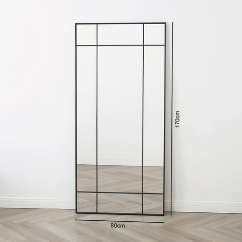 Aion - Large Industrial Mirror with Black Frame - 170x80