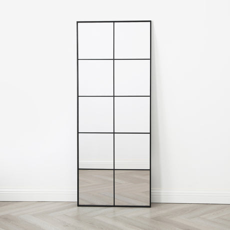 Aion - Window Mirror with Rectangular Black Frame - 150x60cm