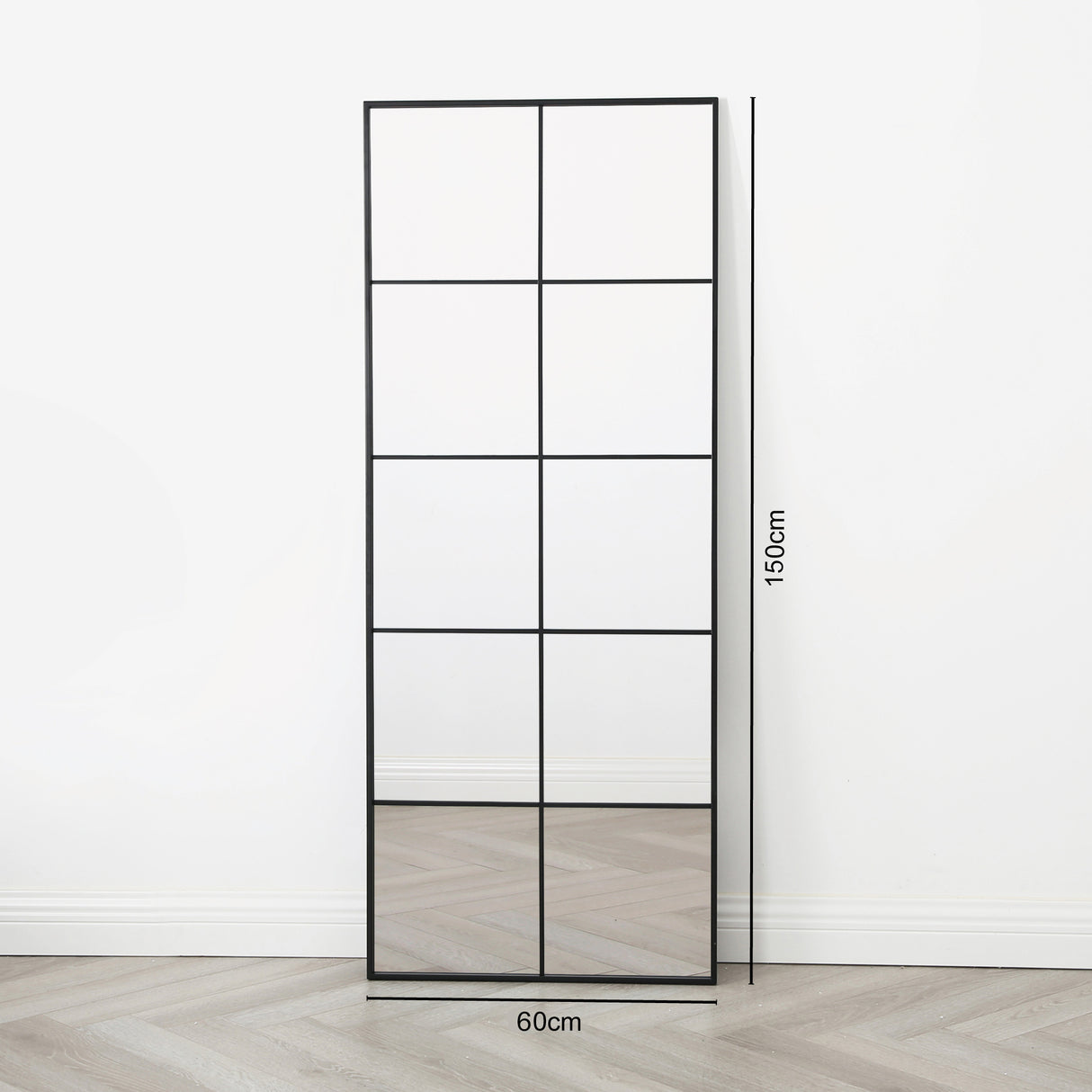 Aion - Window Mirror with Rectangular Black Frame - 150x60cm