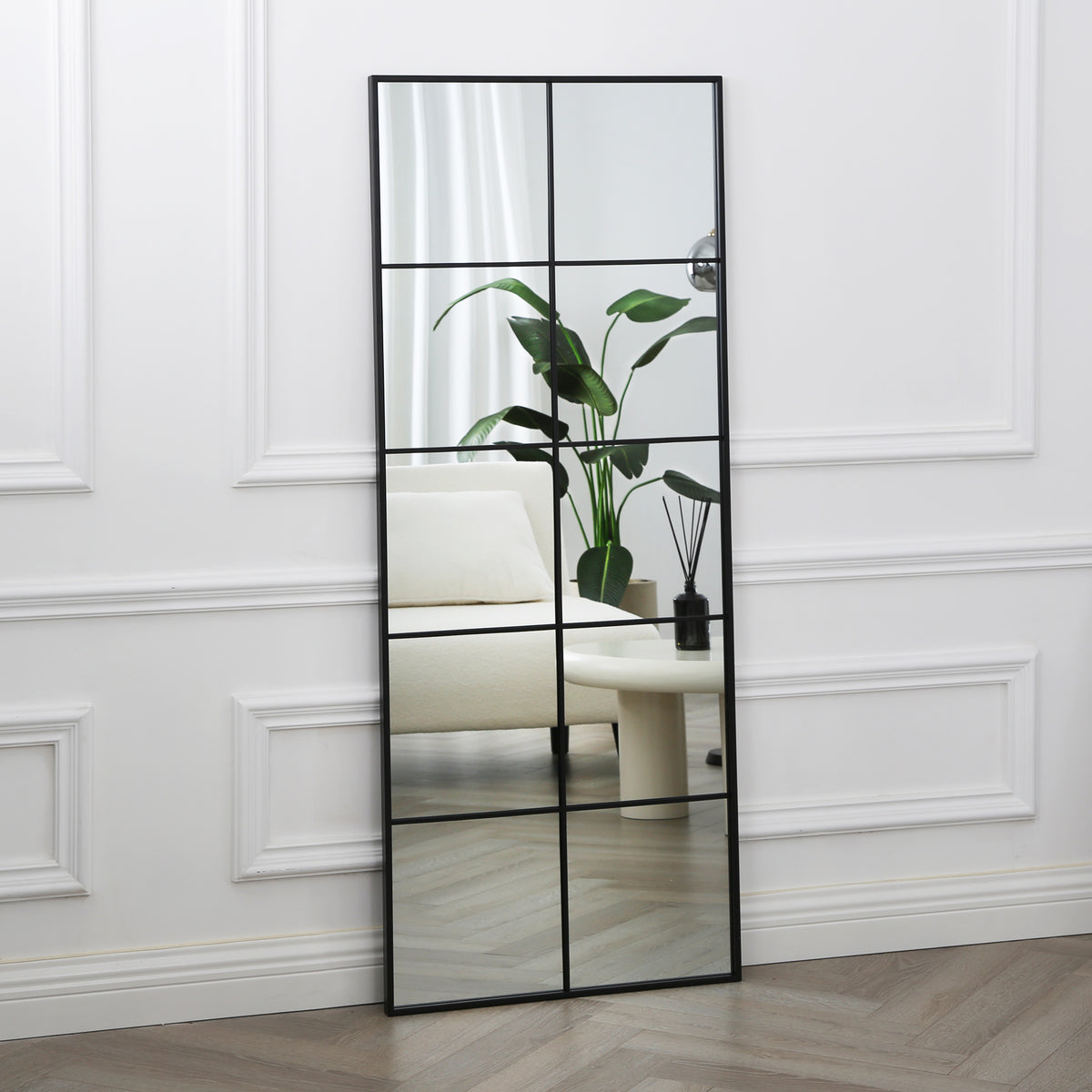 Aion - Window Mirror with Rectangular Black Frame - 150x60cm