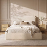 Alastor Upholstered Double Bed with Piped Headboard