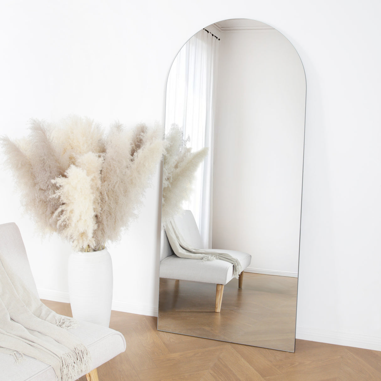 Albano – Large Frameless Arched Full Length Mirror – 179x80cm