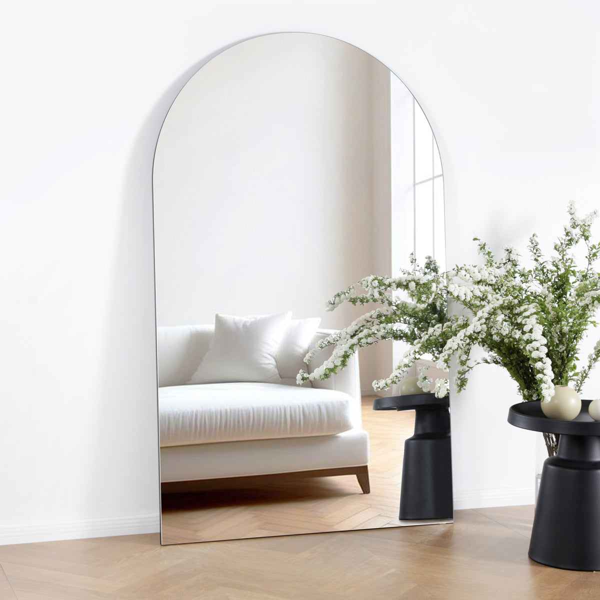 Albano Extra Large Frameless Arched Full-Length Mirror – 179x110cm ...