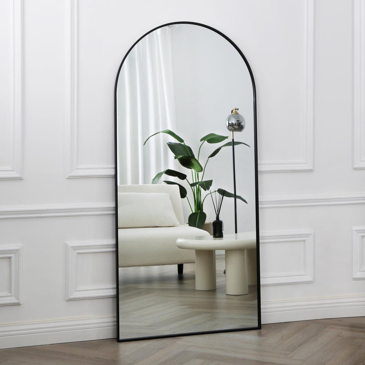 Anax - Black Frame Arch Mirror - Standing or Wall Mirror