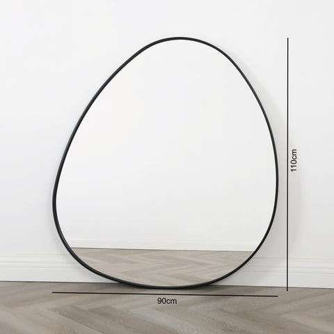 Anax - Black Frame Pebble Mirror - 110 x 90