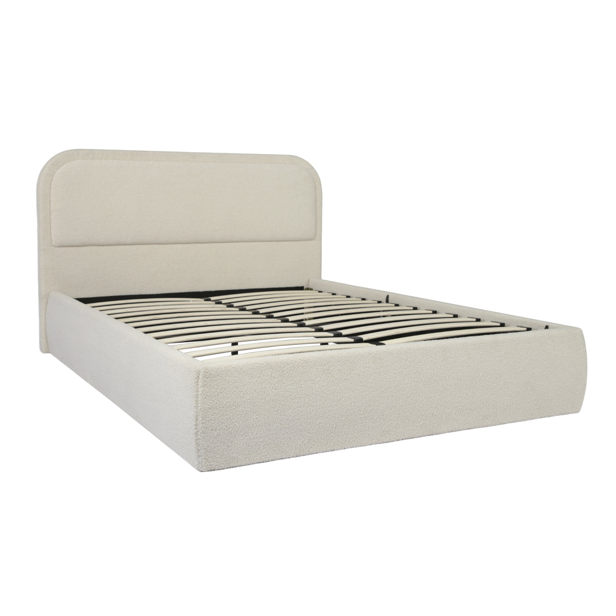 Alastor Upholstered Double Bed with Piped Headboard