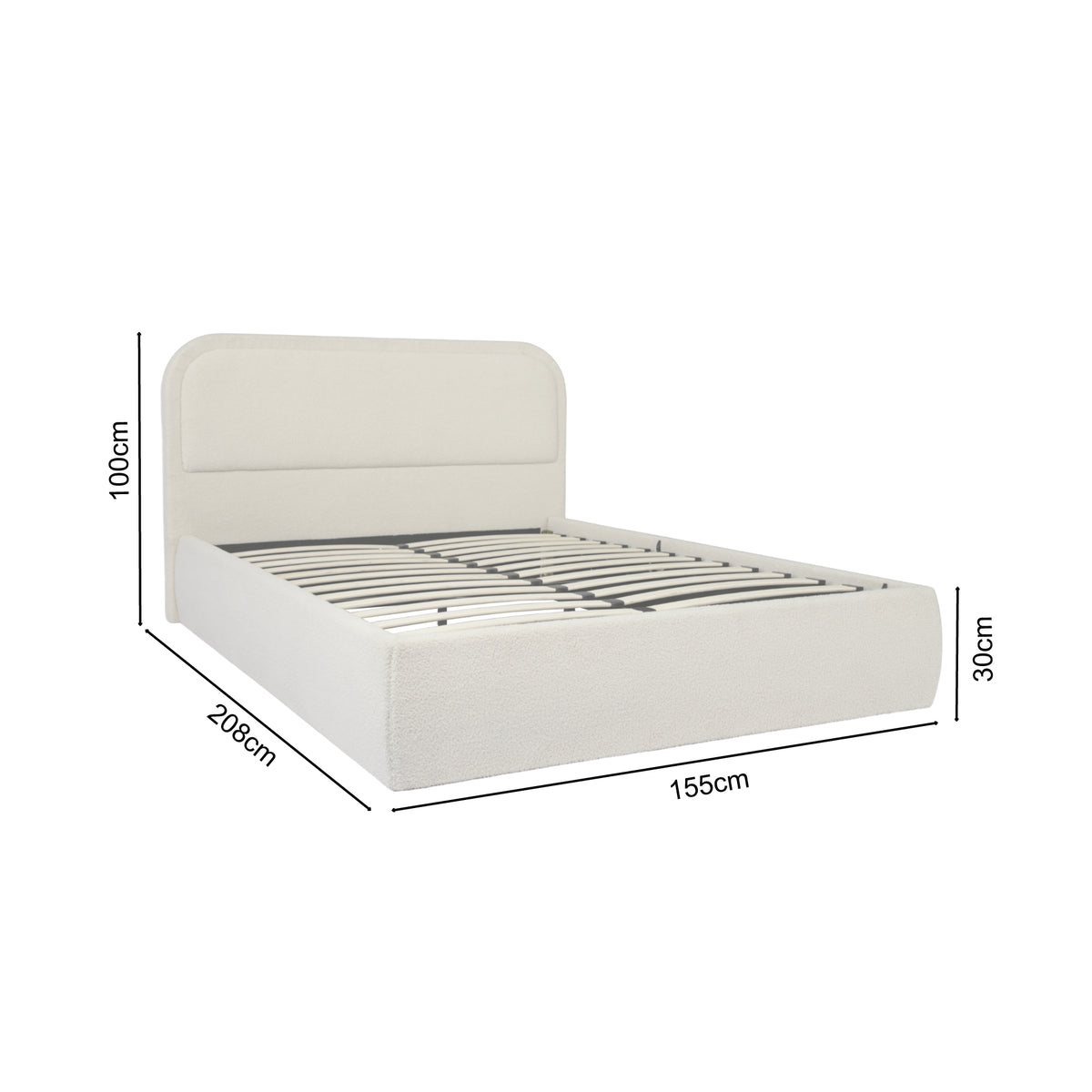 Alastor Upholstered Double Bed with Piped Headboard