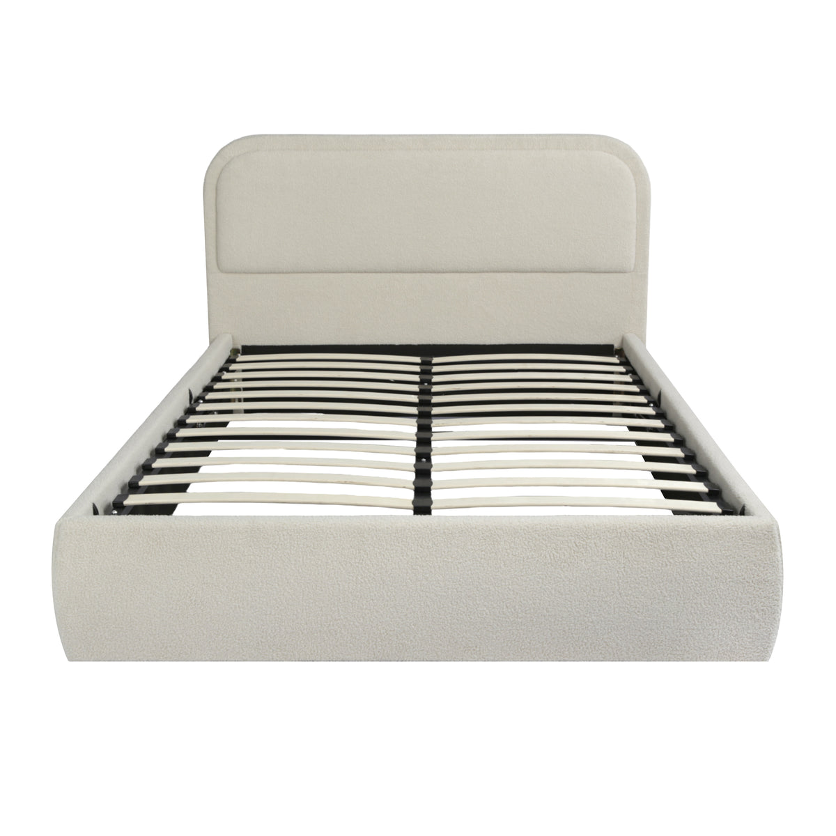 Alastor Upholstered King Size Bed with Piped Headboard