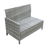 Alia Rattan Garden Corner 6 Seater Outdoor Sofa Dining Set with Glass Table - Natural Brown