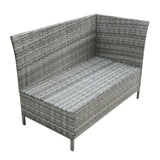 Alia Rattan Garden Corner 6 Seater Outdoor Sofa Dining Set with Glass Table - Natural Brown