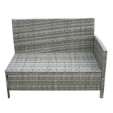 Alia Rattan Garden Corner 6 Seater Outdoor Sofa Dining Set with Glass Table - Natural Brown