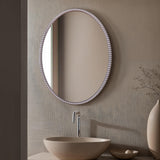 Amalfi - Oval Wall Mirror – 60x80cm Vintage Silver Framed Mirror