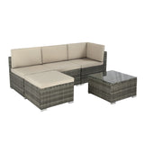 Pelops - Rattan Corner Sofa with Coffee Table - 4 Seater