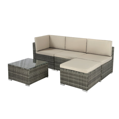 Pelops - Rattan Corner Sofa with Coffee Table - 4 Seater