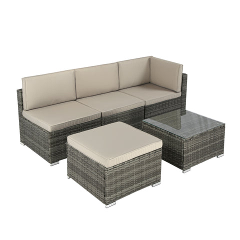 Pelops - Rattan Corner Sofa with Coffee Table - 4 Seater