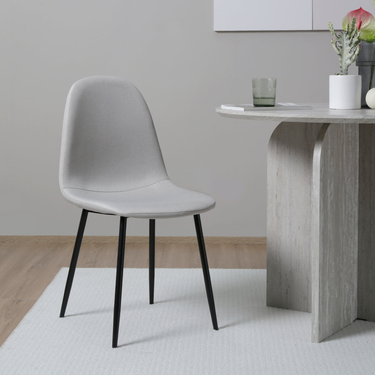 ASTERIA Dining Chairs Set of 2 – Upholstered Linen Fabric – Multiple Colours – Modern Dining Room Chairs