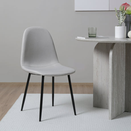 ASTERIA Dining Chairs Set of 2 – Upholstered Linen Fabric – Multiple Colours – Modern Dining Room Chairs