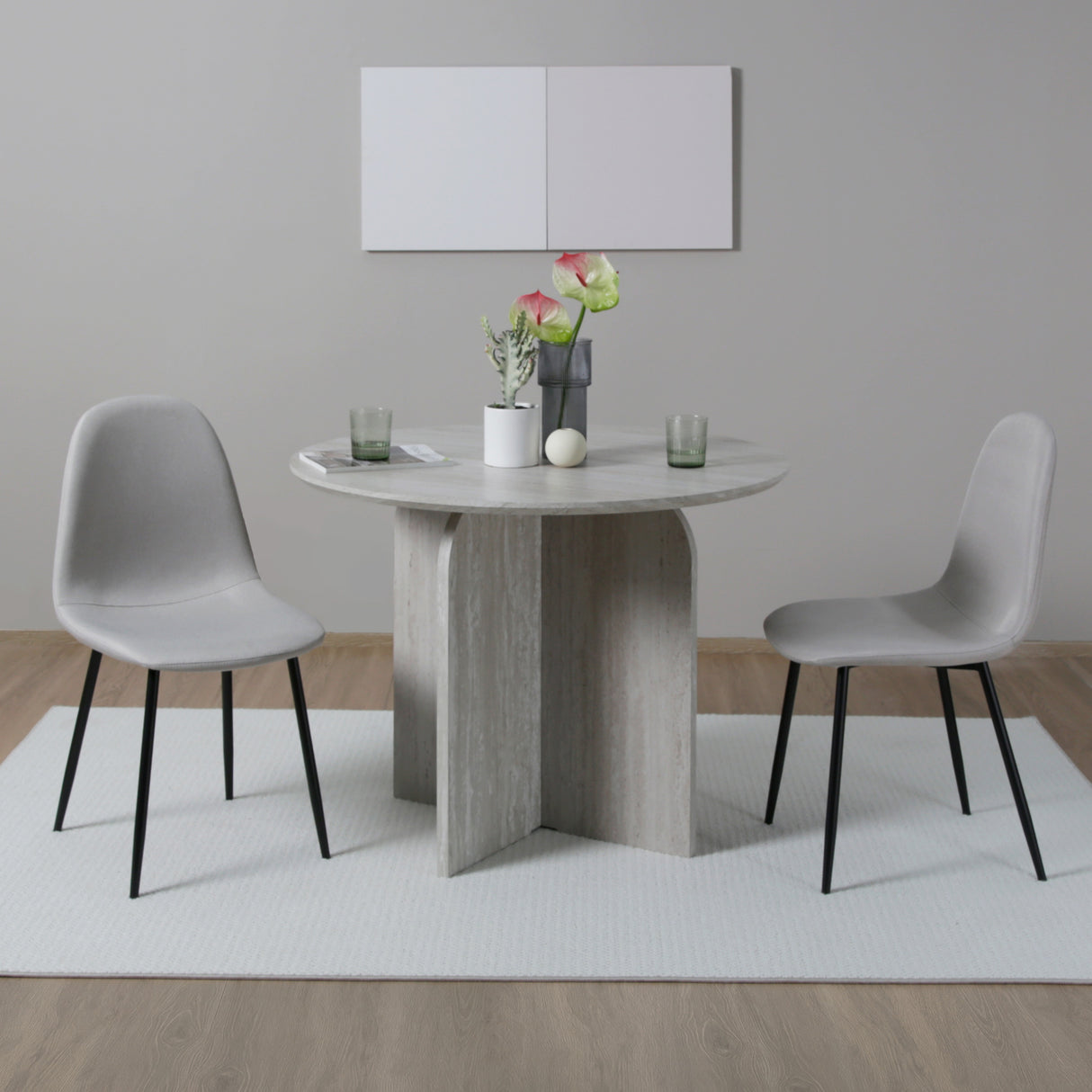 ASTERIA Dining Chairs Set of 2 – Upholstered Linen Fabric – Multiple Colours – Modern Dining Room Chairs