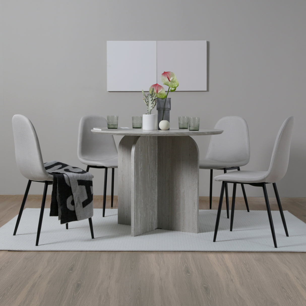 ASTERIA Dining Chairs Set of 2 – Upholstered Linen Fabric – Multiple Colours – Modern Dining Room Chairs